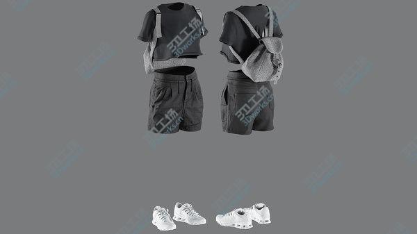 images/goods_img/20210312/Women's Shorts with Tshirt, Sneakers and Backpack 10 3D/4.jpg